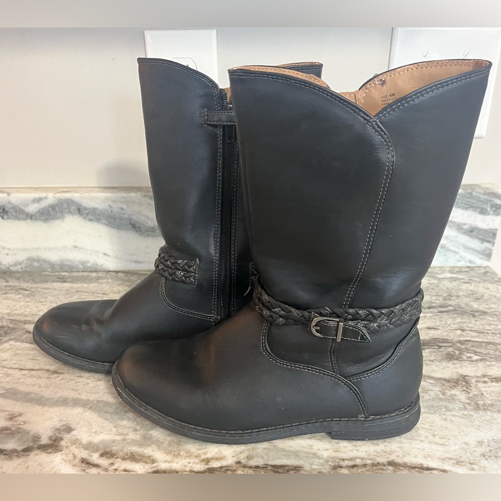 Hanna Andersson black Kari girls riding boots size 4